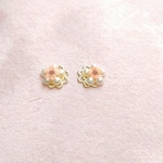 【春】ドライフラワーとパール ピアス＆イヤリング #樹脂ピアス#樹脂ノンホールピアス #ステンレスピアス