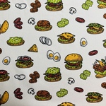 ☆オーダー品☆　ハンバーガー柄　アイス柄　ランチョンマット　縦25cm×横35cm　※ネームタグを付けて仕上げる　入園入学　入園入学オーダー　サイズ変更可　入園入学準備　入園入学セット