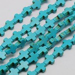再販×2【15個】ターコイズクロスビーズ　スカイブルー