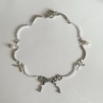 ribbon necklace / リボン シルバー
