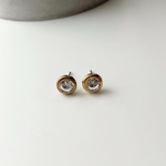 丸いガラスビジューピアス・樹脂ピアス・イヤリング