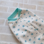 再販🌸 犬服M 男の子用 お星さま柄アクア バックオープン(背中開き)✨送料無料✨