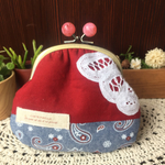 ☆sale☆玉付きがま口  レッド