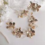 botanical くすみゴールドヘッドドレス pierce/earring set