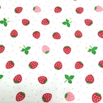 50cm×110㎝ いちご&ドット オックス生地 ハンドメイド☆くるみの森