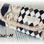 １ファスナー　北欧ダイア　マグネットボタン　ネイビー