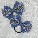 リバティ生地使用 エマアンドジョージーナの重ねリボンヘアゴム  2個セット