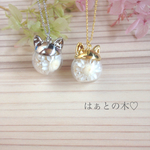 ♡猫耳ネックレス♡ガラスドーム