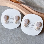 桜・oval frame（cream）［ピアス・イヤリング］受注製作