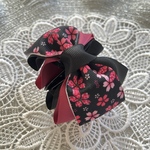 【限定】【バンスクリップ】【リボンバンスクリップ】【リボン】【バレッタ】【クリップ】【パープル】【和柄】【ヘアアクセサリー】【花柄】【浅草】【着物】【入学式】【卒業式】【フォーマル】