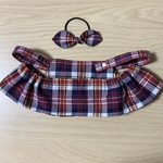 【受注製作】Ｃ　タータンチェック　ネイビー　ラボット　LOVOT　服　ハンドメイド　