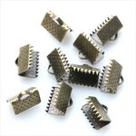 ワニカン 40個★10ｍｍ/アンティーク★ワニ口 ワニクリップ 留め具 紐留め ワニグチ