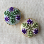 刺繍ブローチ    ルリタマアザミ