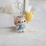 g-831様用リクエスト品＊あみぐるみキーホルダー＊ネコふうせんを持ったトラ猫ちゃん