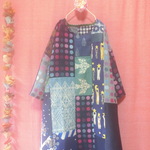 【ミナペルホネン】北欧パッチワーク ワンピース navy