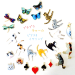プチプラ♡チャームピアス&イヤリング【猫・トランプ・蝶々・インコ・トンボ】