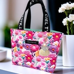 🌸刺繍お花柄🌸春🌸バッグインバッグ👜にも..小さめだけど便利なトートバッグ👜【538】