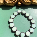 【1連15コセット】JIRI＊IVANA#czech beads#チェコビーズ　lentil10㍉ white/pink  bronze