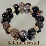 夜桜瑪瑙　ブレスレット　天然石ブレスレット　上品　　　Selene crystal