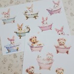 コラージュシート♡お風呂うさぎと熊ちゃん