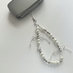 beads strap silver x star〈ビーズストラップ〉〈リボンストラップ〉
