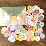 色とりどり！ボタンの形のフレークシール・100ピース入【mc】