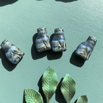 【4コセット】JIRI＊IVANA#czech beads#チェコビーズ　cat 15✖️9㍉ gray irregular stripe/ bronze