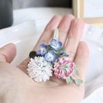 milkyさま専用　布花   小さめの草花ブーケブローチ　