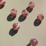 【2コセット】JIRI＊IVANA#czech beads#チェコビーズ　UFO🛸saturn🪐10✖️11㍉ milk white/luster pink  bronze
