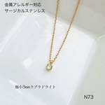 ［カンあり］小さなラブラドライトの天然石一粒ネックレス【サージカルステンレス】つけっぱなしOK