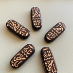 【2コセット】#czech beads#チェコビーズ　Horus rectangle24✖️10㍉　black/ bronze
