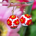 マリメッコな花柄ピアス