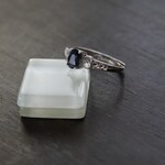 ブルーサファイア　ハートフィリグリーリング　SILVER925
