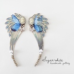 🦋 Butterfly series ✵ マリアと宝翼の耳飾り《 blue 》  ピアス  イヤリング   大ぶり