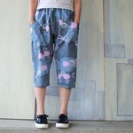 浴衣リメイク*もんぺ短パンツ*朝顔トンボ