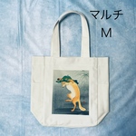 小原古邨　踊る狐　マルチポケットトートバッグMサイズ