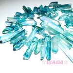 再販【クリスタル氷柱カット】メタリックコーティング　ブルー　8個入り　ハンドメイド素材