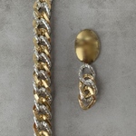 増量！15cm +5㎝  silver × gold 2重チェーン 鎖 パーツ