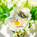 【曲がりくねった道リング】カラフル ボタニカル レースフラワー 押し花 ドライフラワー ゴールド シルバー 金属アレルギー サージカルステンレス フリーサイズリング