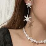 スター　ロングピアス　ウェディング　ブライダル　お呼ばれ　成人式　卒業式　オケージョン　パーティー　ジルコニア　ロング　シルバー　シルバーピアス　星　星ピアス　卒業式　入学式　キラキラ　ストーン