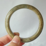 【新入荷】本翡翠保証‼️天然翡翠　黄翡翠バングル　内径約58.8mm  鑑定書付