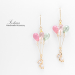 風船とクマさん~Spring~(1210) ピアス/イヤリング/ノンホールピアス/樹脂ピアス