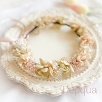【送料無料】ベビーキッズ花冠　~3種white pinkgold~  花かんむり　ベビー　キッズ　はなかんむり　リングガール　ベビー花冠　子供用花冠　結婚式　誕生日　バースデー