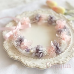 【送料無料】ベビーキッズ花冠　~pink&purple~  花かんむり　ベビー　キッズ　はなかんむり　リングガール　ベビー花冠　子供用花冠　結婚式　誕生日　バースデー