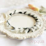 【送料無料】ベビーキッズ花冠　~black green white~  花かんむり　ベビー　キッズ　はなかんむり　リングガール　ベビー花冠　子供用花冠　結婚式　誕生日　バースデー