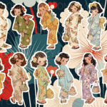 デザインペーパー　RETORO JAPAN GIRL コラージュシート