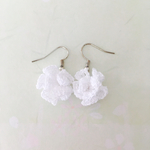 ミニピアス★パステルピンクのお花★レース編み