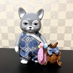 ニャンコ用　春デニムロンパース(つりパンツ)