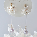 揺れるひと雫耳飾りﾋﾟﾝｸﾊﾟｰﾌﾟﾙ~bouquet~ |ピアス　イヤリング