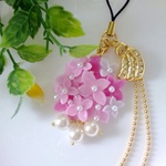 ストラップ☆樹脂粘土☆お花☆パール☆p